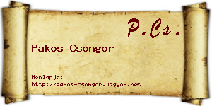 Pakos Csongor névjegykártya